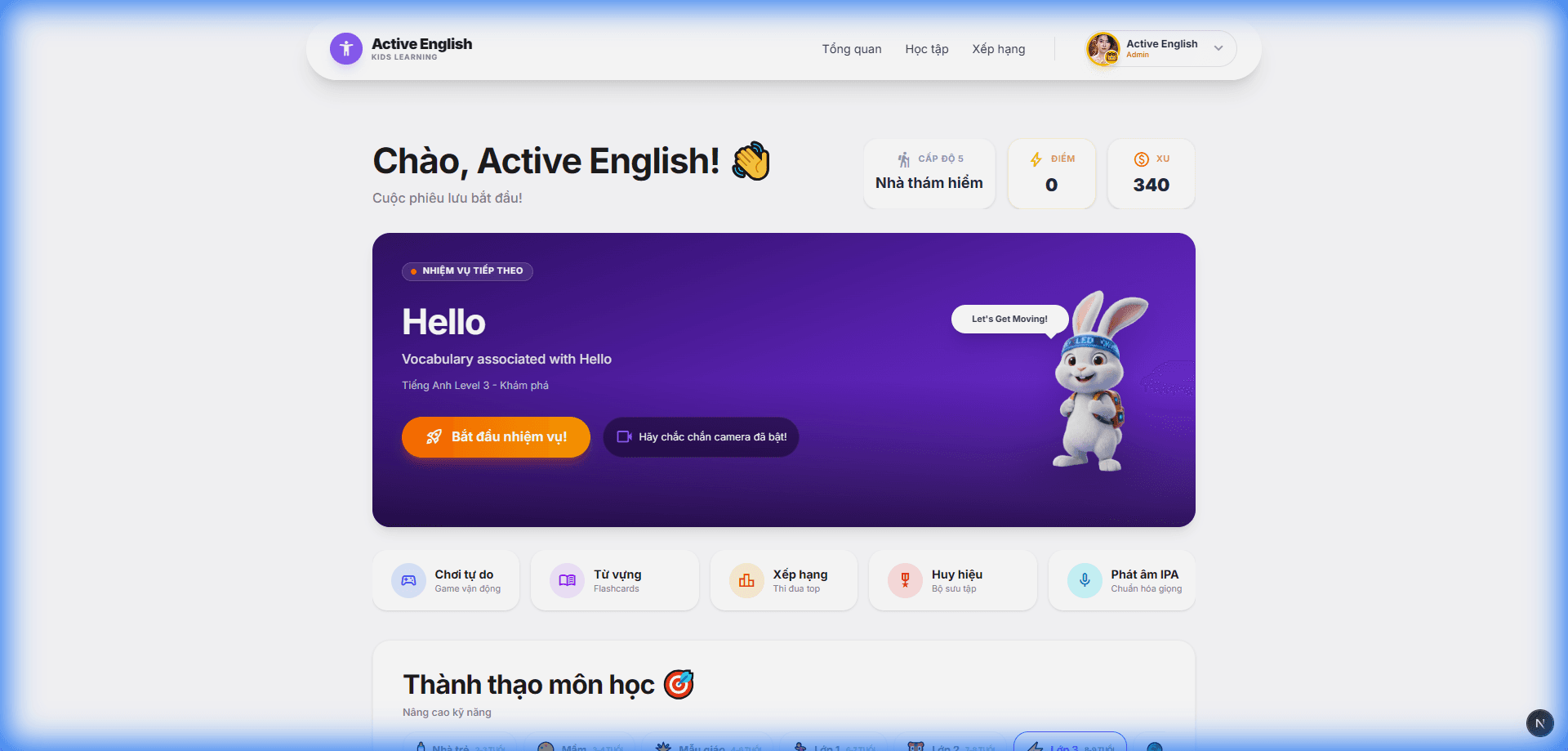 Giao diện bài học KIGENI